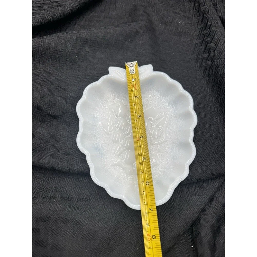 VINTAGE Hazel Atlas White Milk Glass Strawberry Dish Plate w/ Grape Pattern
